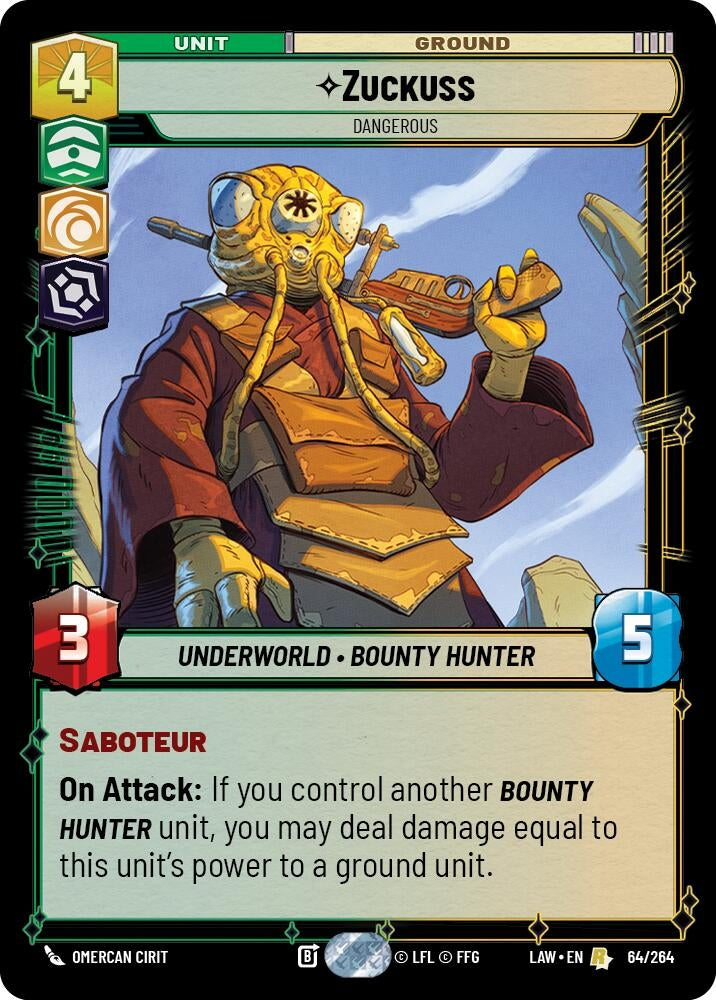 Image for Zuckuss - Dangerous (64/264) (A Lawless Time) - Star Wars: Unlimited