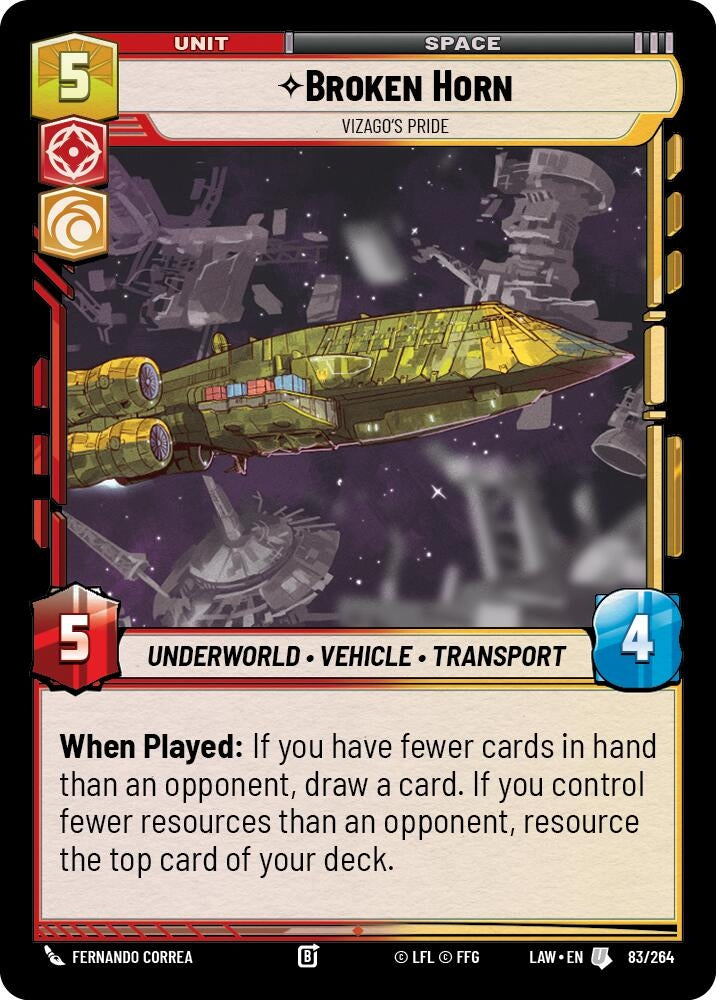 Image for Broken Horn - Vizago's Pride (83/264) (A Lawless Time) - Star Wars: Unlimited