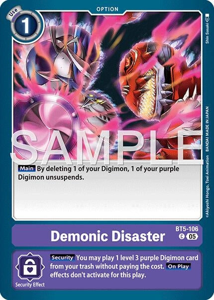 Image for Demonic Disaster (Reprint) (BT5-106 C) (Advanced Booster Digimon Generation) - Digimon Card Game