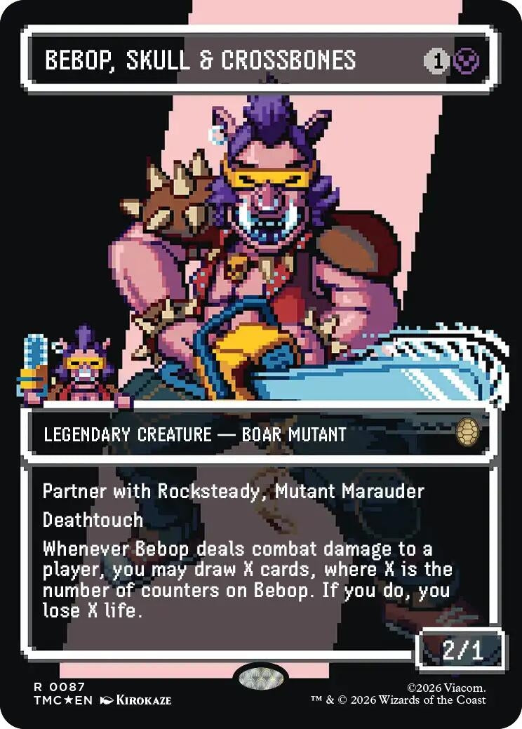 Image for Bebop, Skull & Crossbones (Borderless) (Surge Foil) (87) (Teenage Mutant Ninja Turtles) - Magic: The Gathering