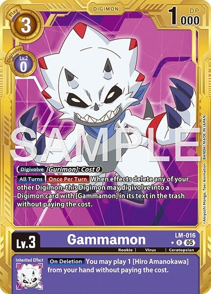 Image for Gammamon - LM-016 (Gold Border) (LM-016 R) (Advanced Booster Digimon Generation) - Digimon Card Game