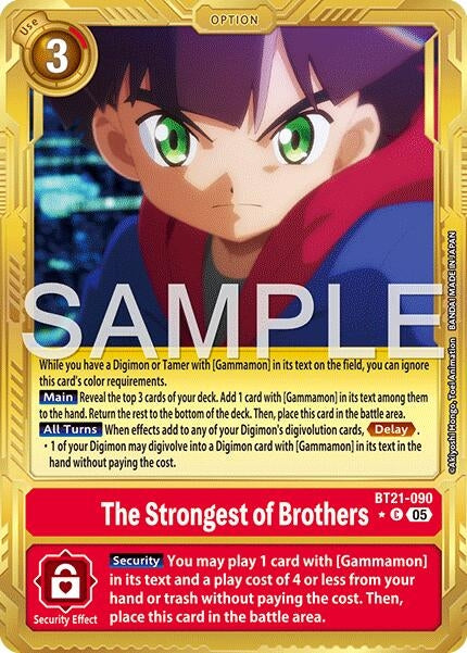 Image for The Strongest of Brothers (Gold Border) (BT21-090 C) (Advanced Booster Digimon Generation) (AD-01) - Digimon Card Game