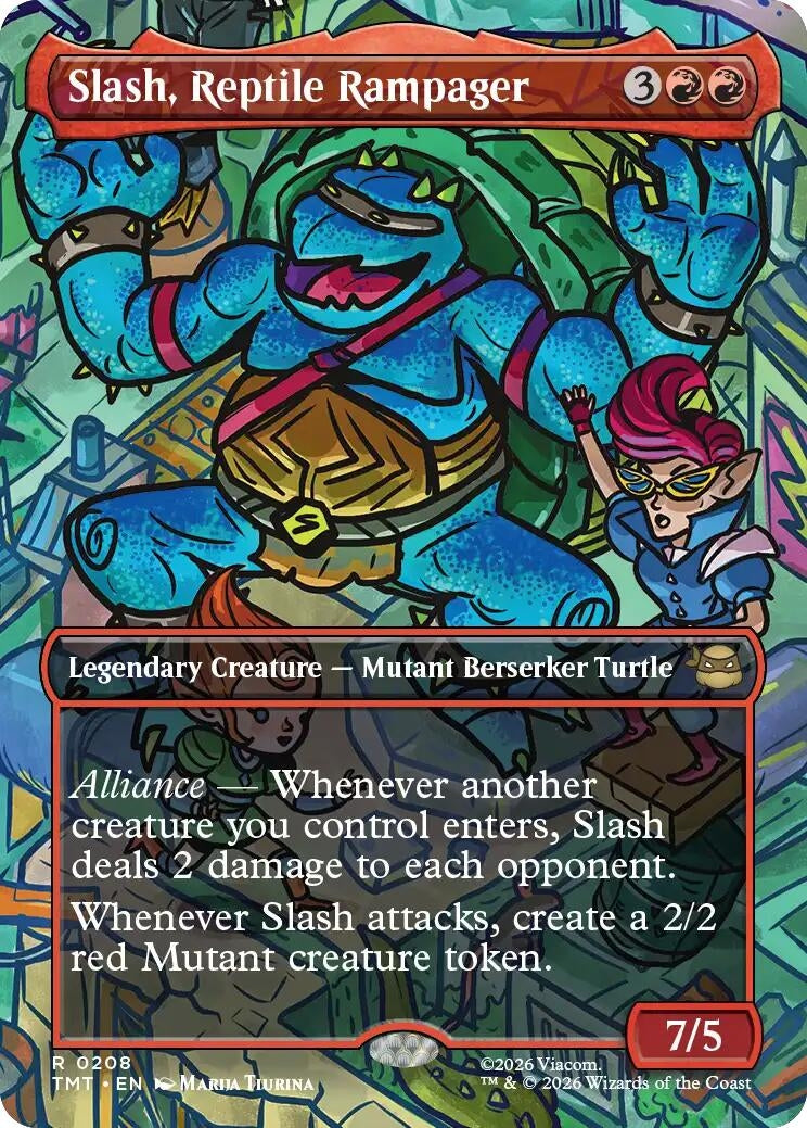Slash, Reptile Rampager (Borderless) (208) (Teenage Mutant Ninja Turtles)