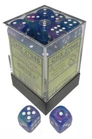 Dice Menagerie 10: 12mm D6 Festive Waterlily/White (36)