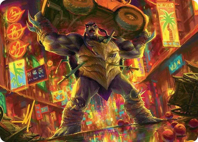 Image for Slash, Reptile Rampager Art Card (Gold-Stamped Signature) (10) (Teenage Mutant Ninja Turtles) - Magic: The Gathering