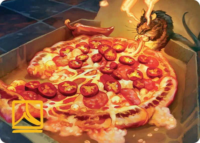Image for Spicy Oatmeal Pizza Art Card (Gold-Stamped Signature) (11) (Teenage Mutant Ninja Turtles) - Magic: The Gathering