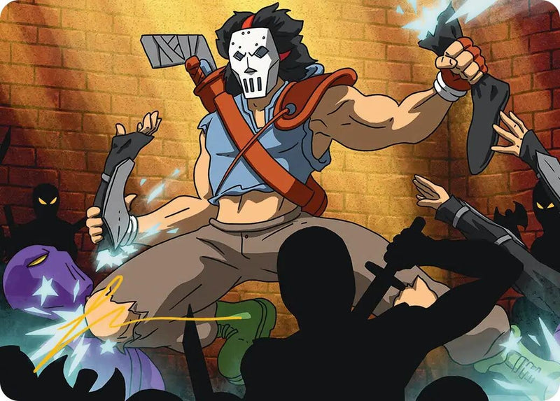 Image for Casey Jones, Vigilante Art Card (Gold-Stamped Signature) (28) (Teenage Mutant Ninja Turtles) - Magic: The Gathering