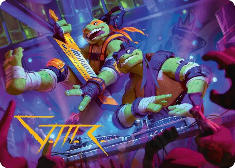 Image for Mikey & Don, Party Planners Art Card (Gold-Stamped Signature) (15) (Teenage Mutant Ninja Turtles) - Magic: The Gathering