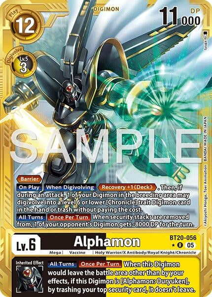 Image for Alphamon (Gold Border) (BT20-056 R) (Advanced Booster Digimon Generation) - Digimon Card Game