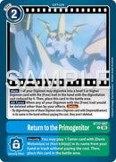 Image for Return to the Primogenitor (Reprint) (BT17-097 U) (Advanced Booster Digimon Generation) - Digimon Card Game