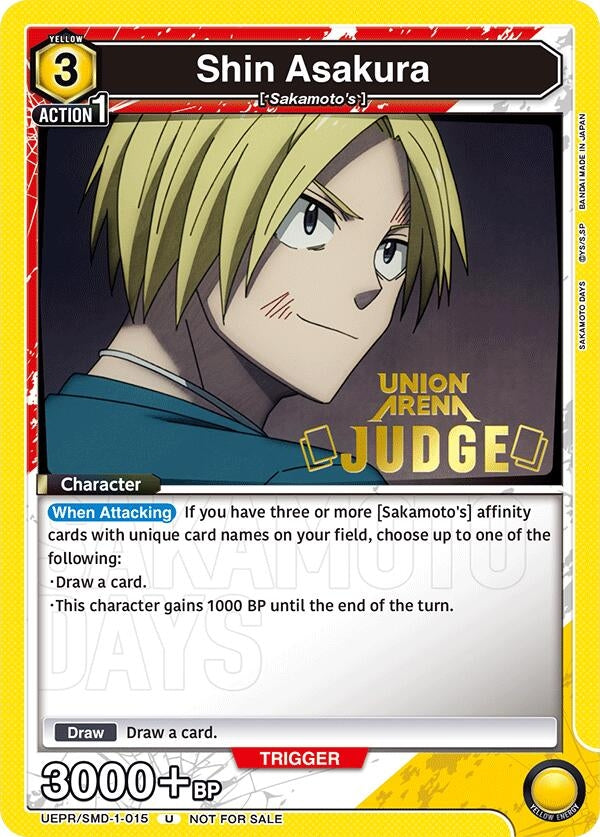 Image for Shin Asakura (015) (Judge) (UEPR/SMD-1-015) (Union Arena Promotion Cards) - Union Arena