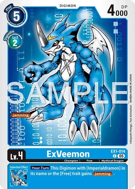Image for ExVeemon - EX1-014 (Reprint) (EX1-014 C) (Advanced Booster Digimon Generation) (AD-01) - Digimon Card Game