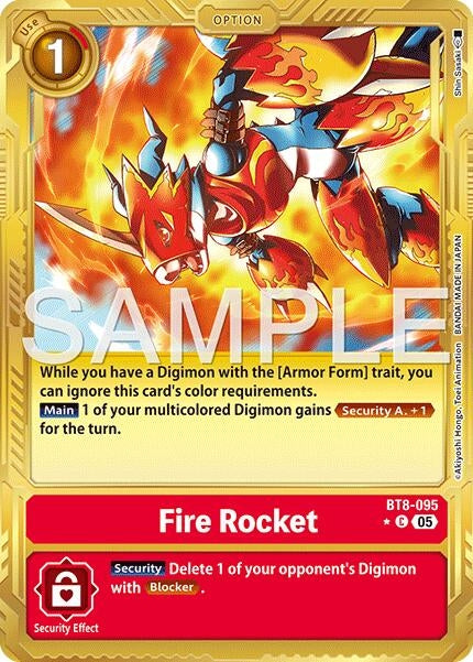Image for Fire Rocket (Gold Border) (BT8-095 C) (Advanced Booster Digimon Generation) (AD-01) - Digimon Card Game