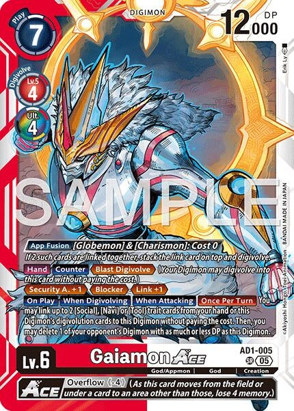 Image for Gaiamon ACE (AD1-005 SR) (Advanced Booster Digimon Generation) (AD-01) - Digimon Card Game
