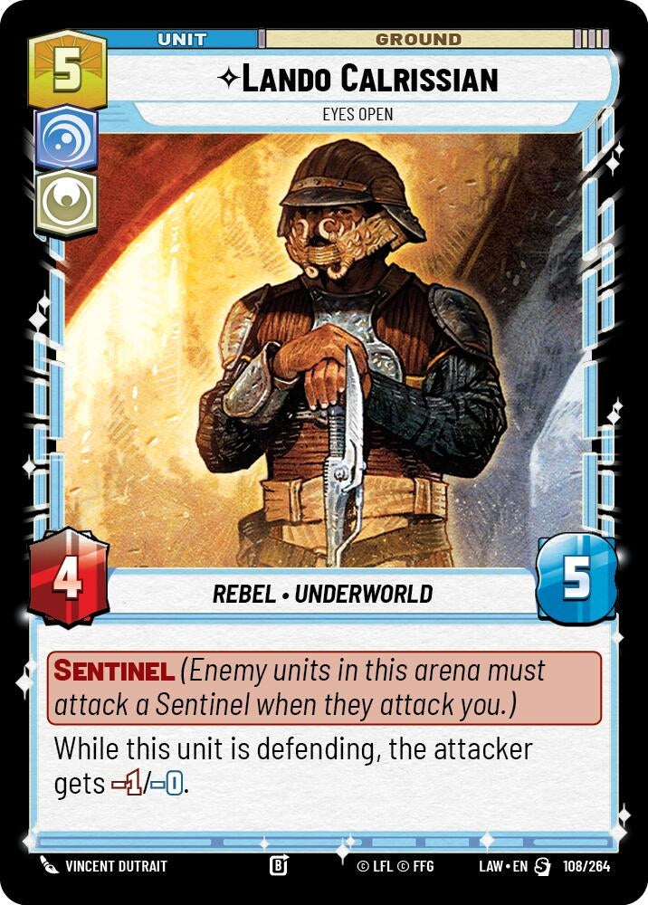 Image for Lando Calrissian - Eyes Open (108/264) (A Lawless Time) - Star Wars: Unlimited