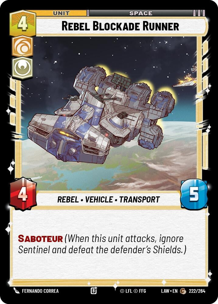 Image for Rebel Blockade Runner (222/264) (A Lawless Time) - Star Wars: Unlimited