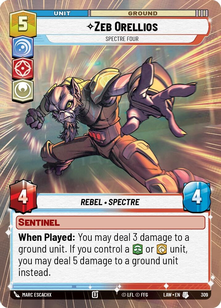Image for Zeb Orellios - Spectre Four (Hyperspace) (309) (A Lawless Time) - Star Wars: Unlimited