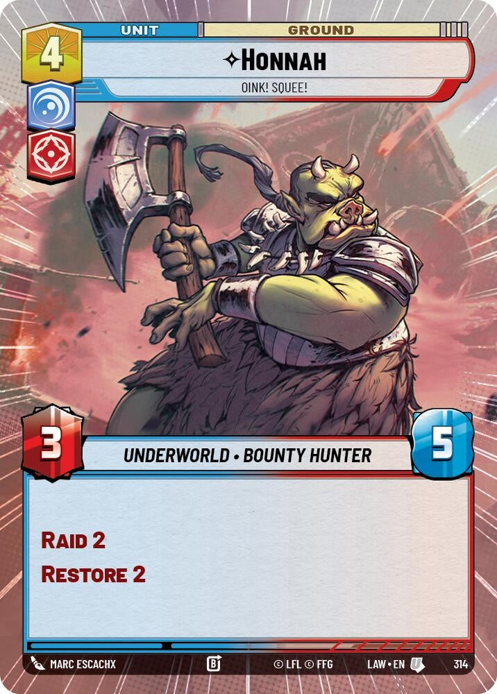 Image for Honnah - Oink! Squee! (Hyperspace) (314) (A Lawless Time) - Star Wars: Unlimited