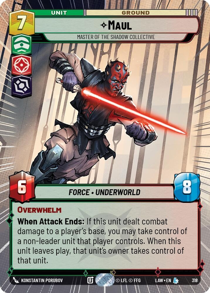 Image for Maul - Master of the Shadow Collective (Hyperspace) (318) (A Lawless Time) - Star Wars: Unlimited