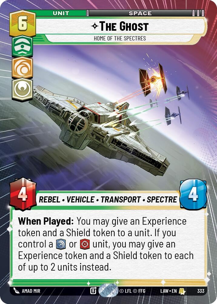 Image for The Ghost - Home of the Spectres (Hyperspace) (333) (A Lawless Time) - Star Wars: Unlimited