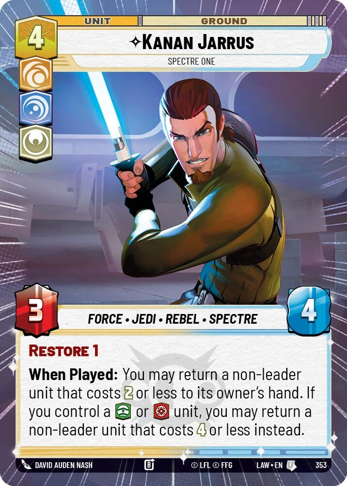 Image for Kanan Jarrus - Spectre One (Hyperspace) (353) (A Lawless Time) - Star Wars: Unlimited