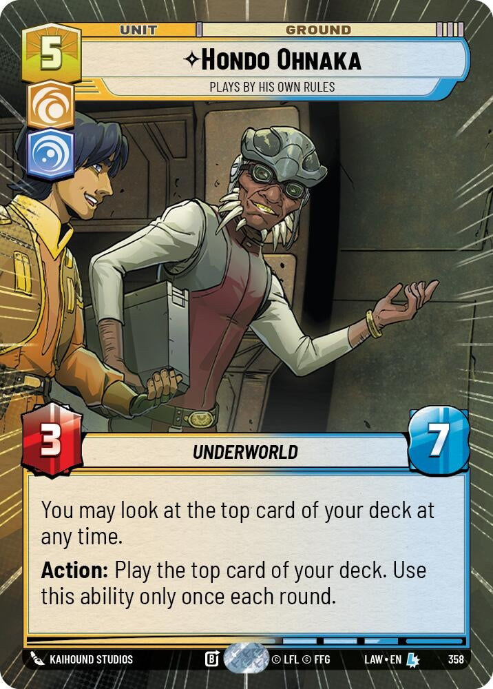 Image for Hondo Ohnaka - Plays By His Own Rules (Hyperspace) (358) (A Lawless Time) - Star Wars: Unlimited