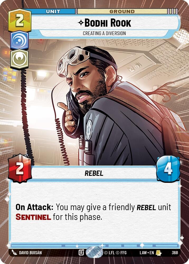 Image for Bodhi Rook - Creating a Diversion (Hyperspace) (368) (A Lawless Time) - Star Wars: Unlimited