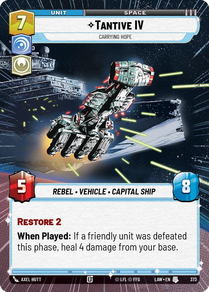 Image for Tantive IV - Carrying Hope (Hyperspace) (373) (A Lawless Time) - Star Wars: Unlimited