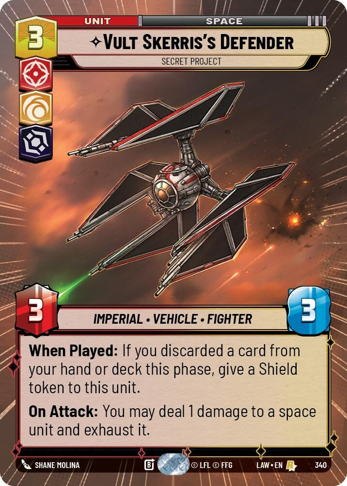 Image for Vult Skerris's Defender - Secret Project (Hyperspace) (340) (A Lawless Time) - Star Wars: Unlimited