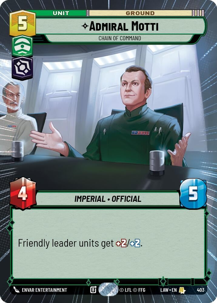 Image for Admiral Motti - Chain of Command (Hyperspace) (403) (A Lawless Time) - Star Wars: Unlimited