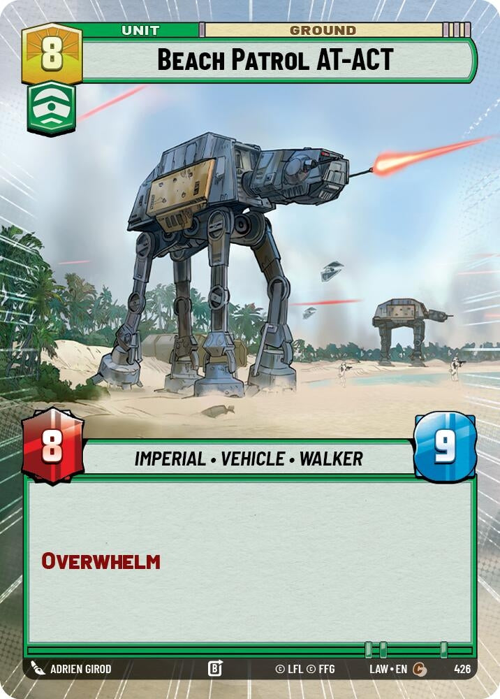 Image for Beach Patrol AT-ACT (Hyperspace) (426) (A Lawless Time) - Star Wars: Unlimited