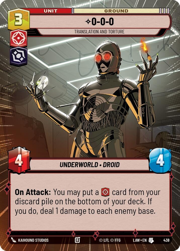 Image for 0-0-0 - Translation and Torture (Hyperspace) (438) (A Lawless Time) - Star Wars: Unlimited