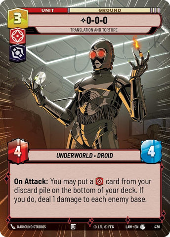 Image for 0-0-0 - Translation and Torture (Hyperspace) (438) (A Lawless Time) - Star Wars: Unlimited