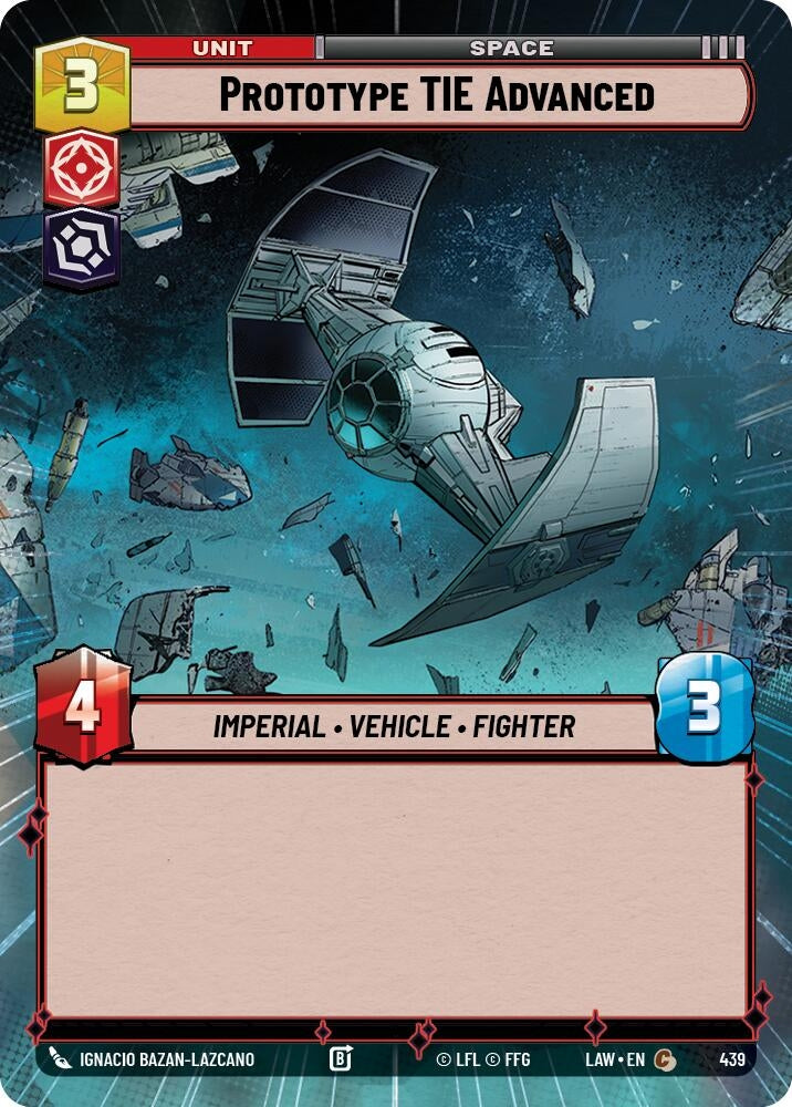 Image for Prototype TIE Advanced (Hyperspace) (439) (A Lawless Time) - Star Wars: Unlimited
