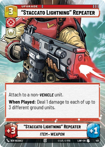 Image for "Staccato Lightning" Repeater (Hyperspace) (451) (A Lawless Time) - Star Wars: Unlimited