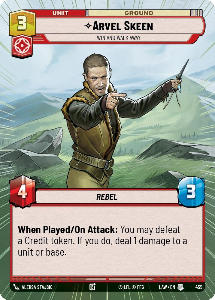 Image for Arvel Skeen - Win and Walk Away (Hyperspace) (455) (A Lawless Time) - Star Wars: Unlimited