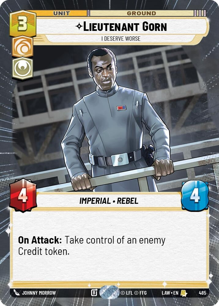Image for Lieutenant Gorn - I Deserve Worse (Hyperspace) (485) (A Lawless Time) - Star Wars: Unlimited