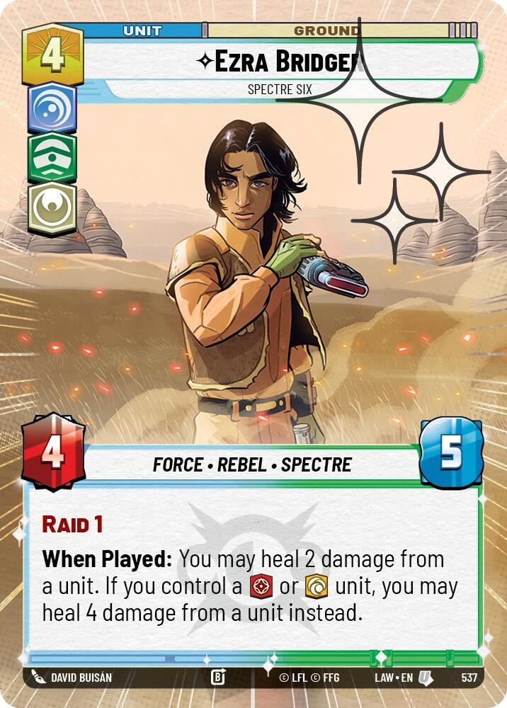 Image for Ezra Bridger - Spectre Six (Hyperspace Foil) (537) (A Lawless Time) - Star Wars: Unlimited