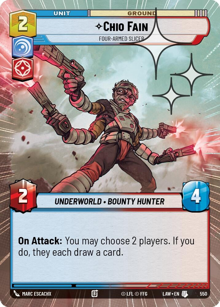Image for Chio Fain - Four-Armed Slicer (Hyperspace Foil) (550) (A Lawless Time) - Star Wars: Unlimited
