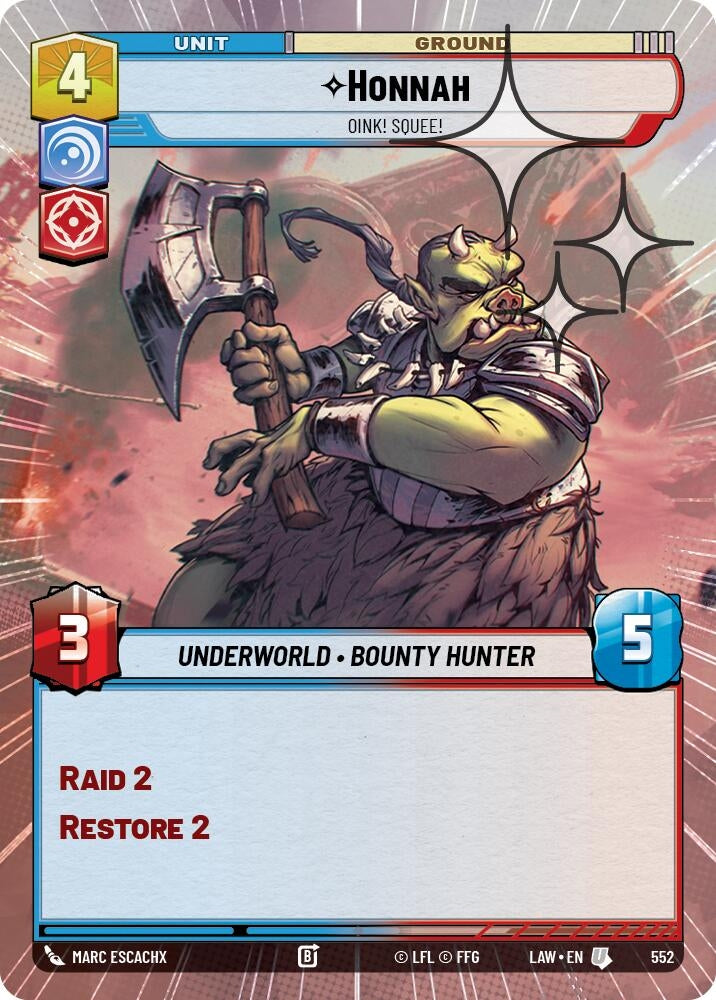 Image for Honnah - Oink! Squee! (Hyperspace Foil) (552) (A Lawless Time) - Star Wars: Unlimited