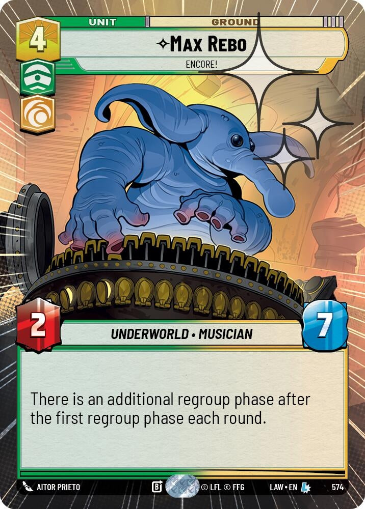 Image for Max Rebo - Encore! (Hyperspace Foil) (574) (A Lawless Time) - Star Wars: Unlimited