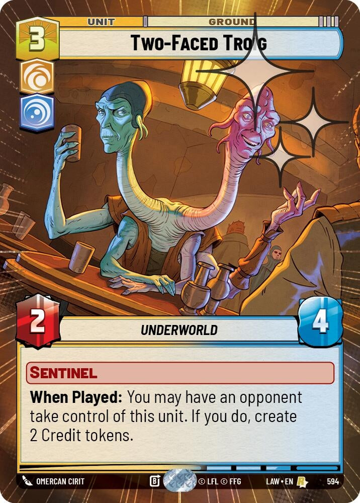 Image for Two-Faced Troig (Hyperspace Foil) (594) (A Lawless Time) - Star Wars: Unlimited