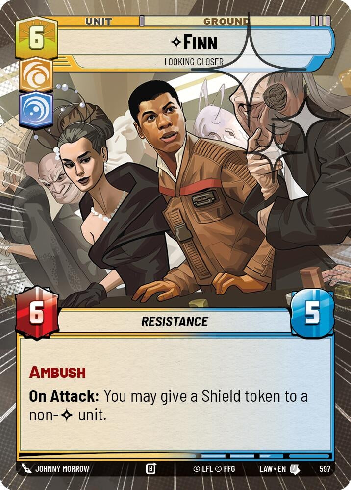 Image for Finn - Looking Closer (Hyperspace Foil) (597) (A Lawless Time) - Star Wars: Unlimited