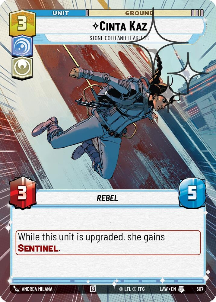 Image for Cinta Kaz - Stone Cold and Fearless (Hyperspace Foil) (607) (A Lawless Time) - Star Wars: Unlimited