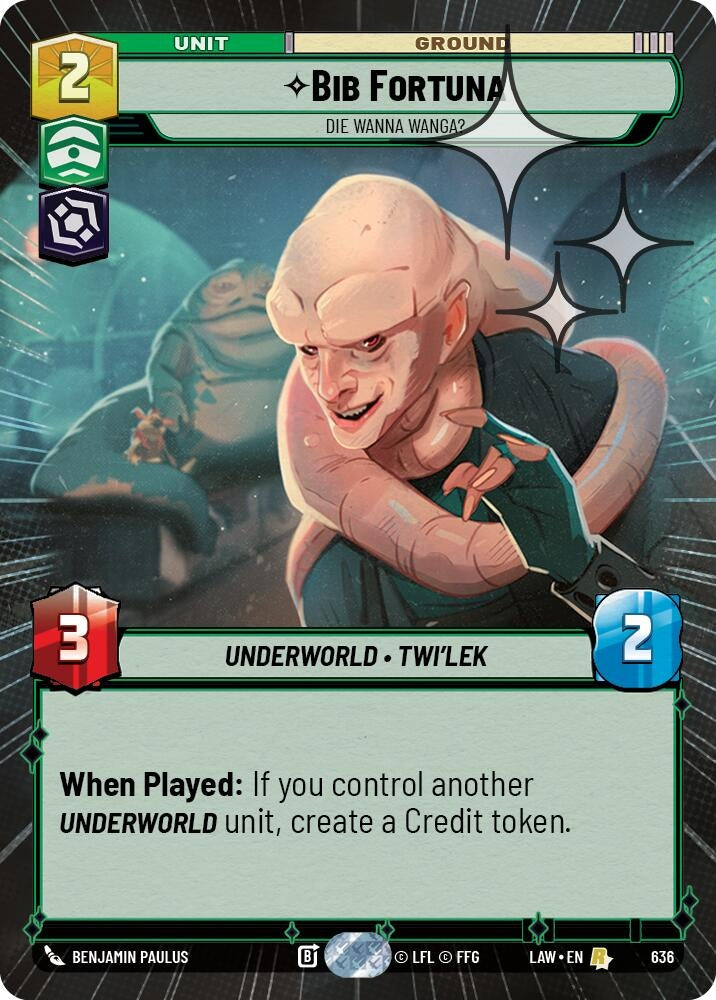 Image for Bib Fortuna - Die Wanna Wanga? (Hyperspace Foil) (636) (A Lawless Time) - Star Wars: Unlimited