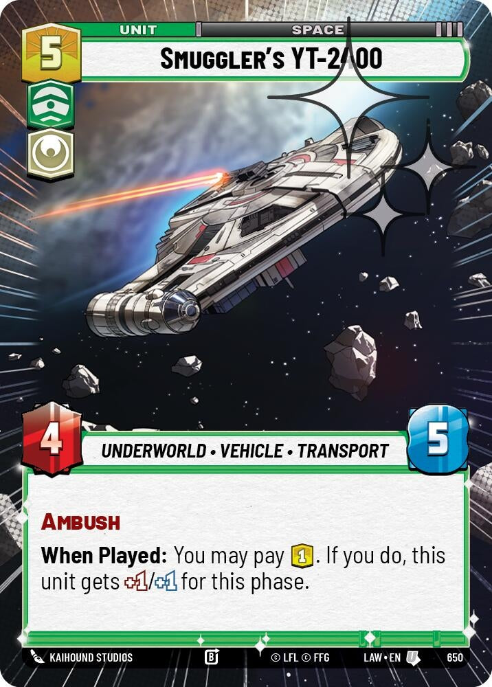 Image for Smuggler's YT-2400 (Hyperspace Foil) (650) (A Lawless Time) - Star Wars: Unlimited