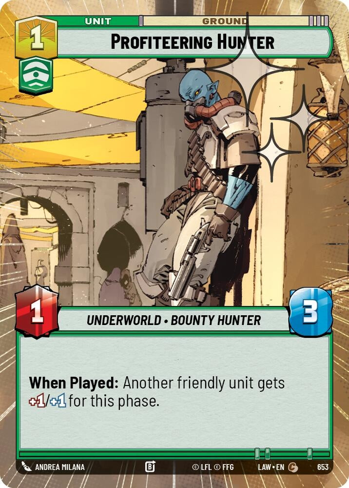 Image for Profiteering Hunter (Hyperspace Foil) (653) (A Lawless Time) - Star Wars: Unlimited