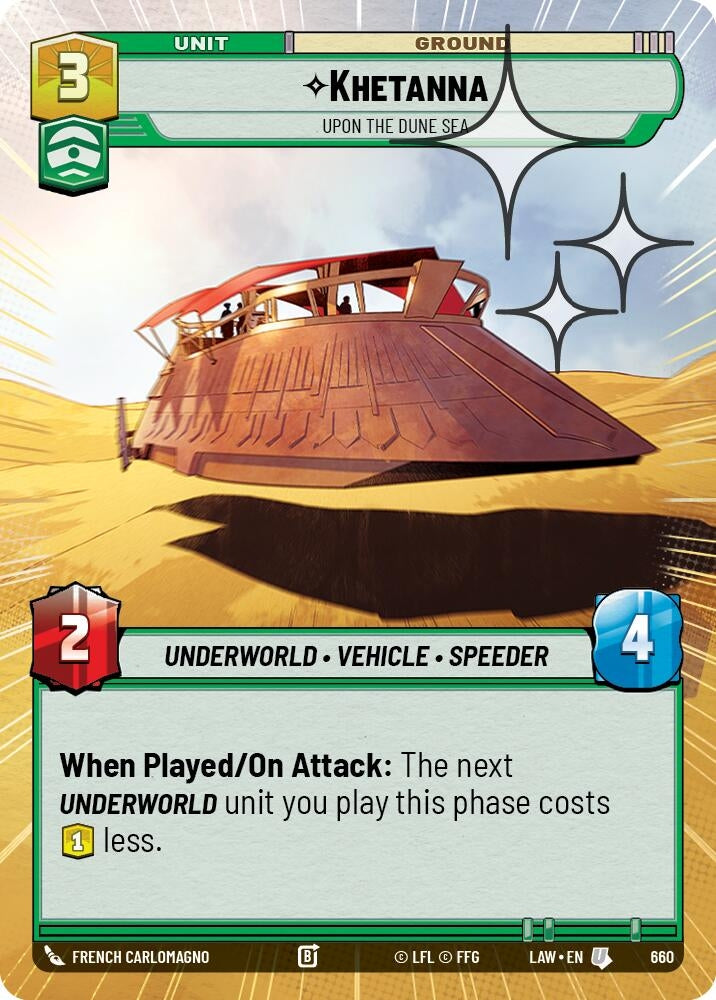 Image for Khetanna - Upon the Dune Sea (Hyperspace Foil) (660) (A Lawless Time) - Star Wars: Unlimited