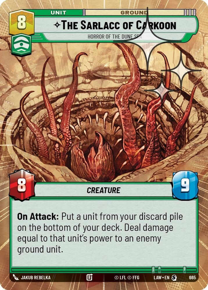Image for The Sarlacc of Carkoon - Horror of the Dune Sea (Hyperspace Foil) (665) (A Lawless Time) - Star Wars: Unlimited