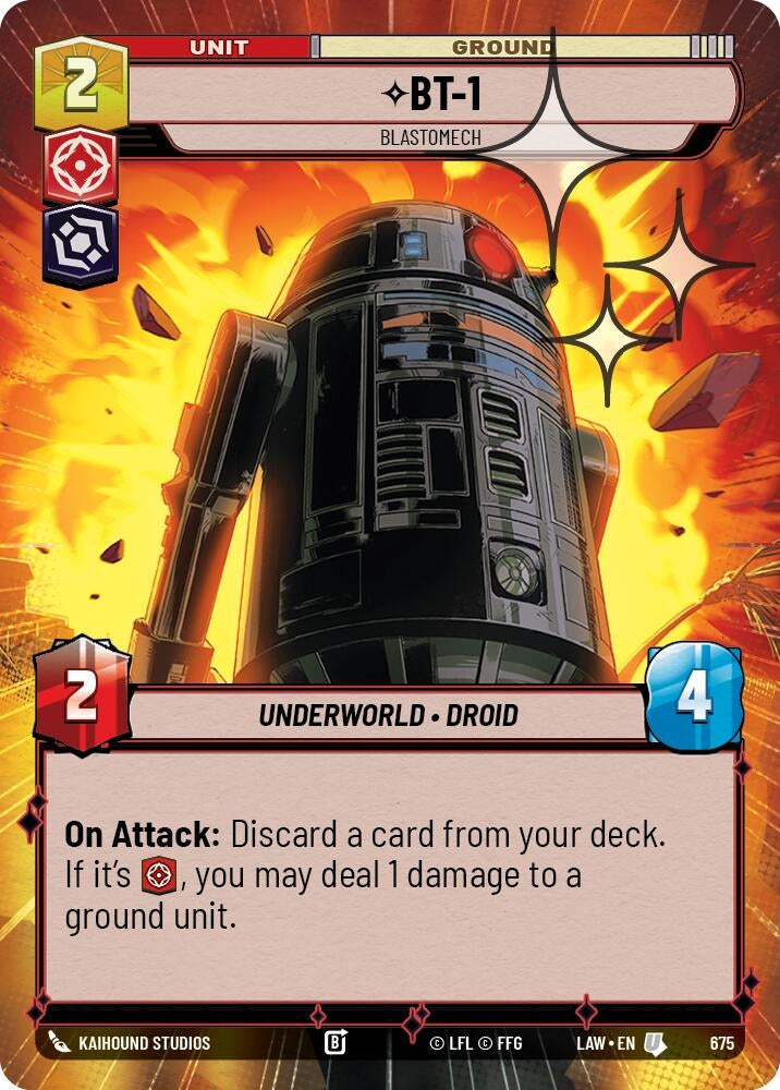 Image for BT-1 - Blastomech (Hyperspace Foil) (675) (A Lawless Time) - Star Wars: Unlimited